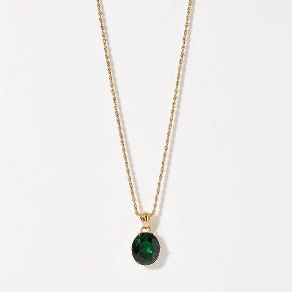 BNWT AW24 ERNEST W. BAKER GREEN STONE PENDANT NECKLACE - Picture 1 of 5